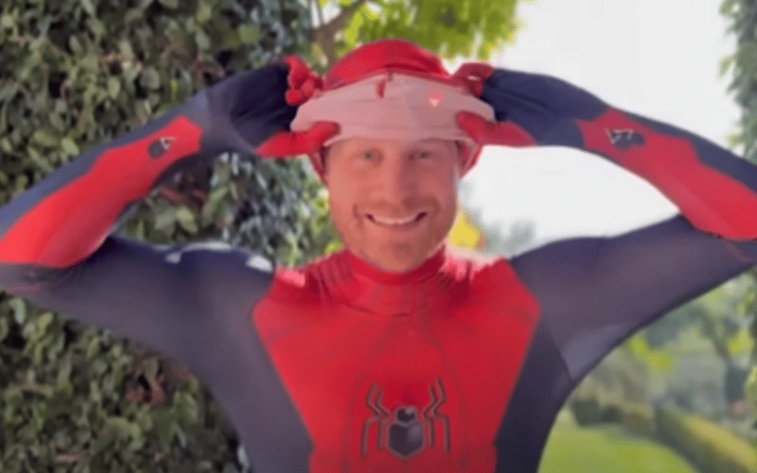 Prince Harry turns into Spiderman for bereaved military children