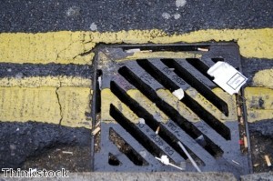 Double yellow lines painted underneath car