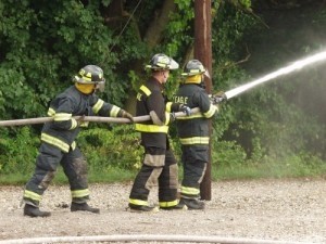 Firefighters lend their support to wounded soldiers
