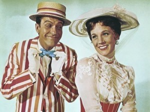 Man performs flying umbrella scene from Mary Poppins