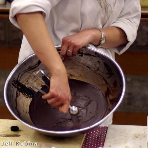 Models take to the catwalk in chocolate dresses