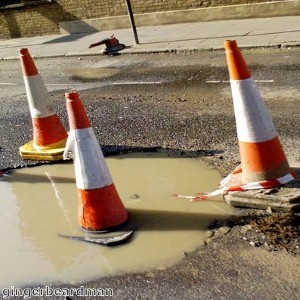 Woman’s car ‘disappears into the ground’
